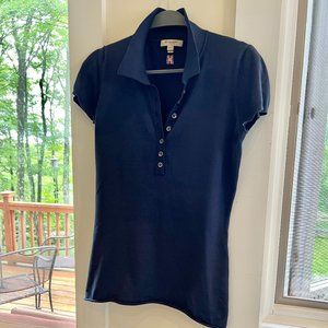 Burberry Short Sleeve Polo sweater with gold icon buttons